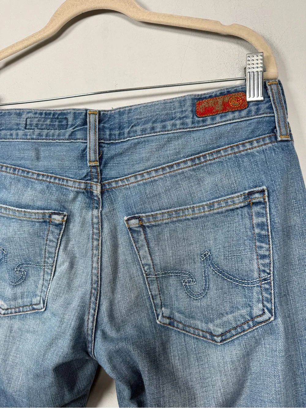 AG Adriano Goldschmied Ex Boyfriend Jeans w/Heavy Distressing, Size 29R
